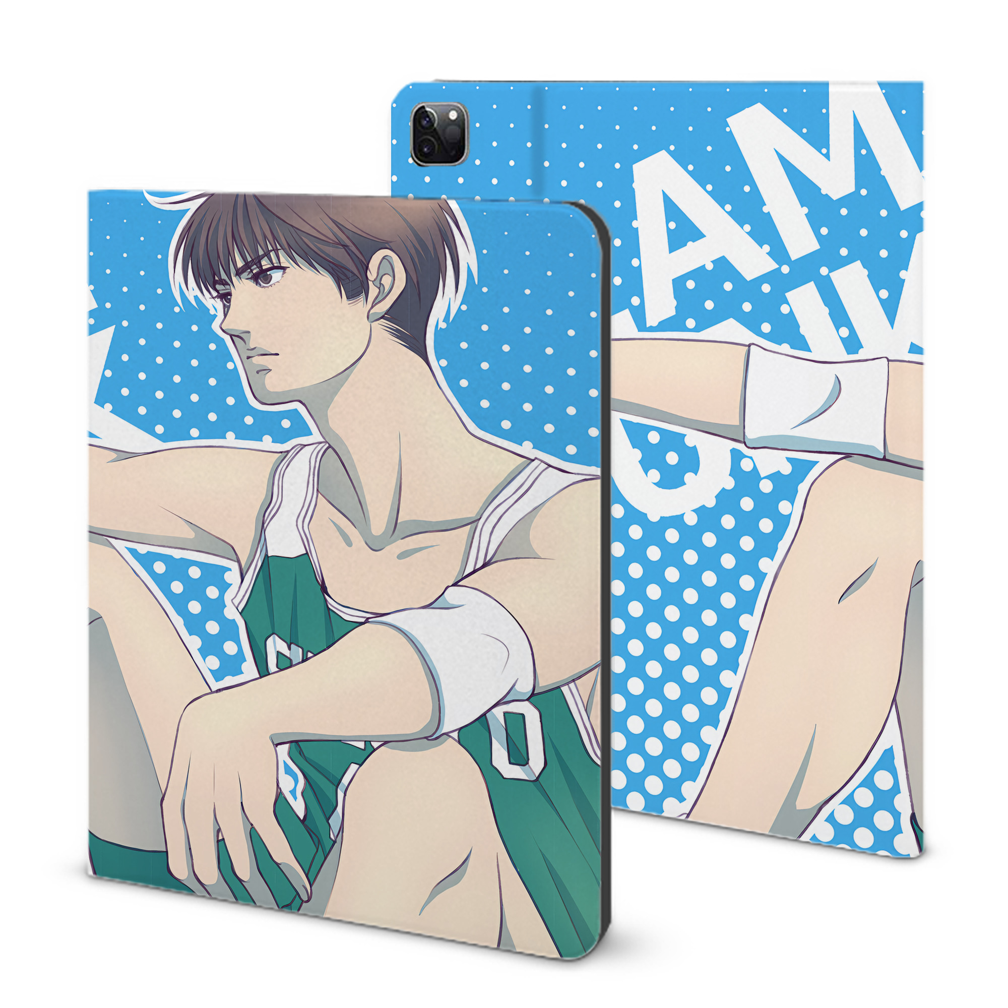 （画像用） SLAM DUNK／スラムダンク IPad ケース ブック型 PUレザー TPU 耐衝撃 軽量 薄型 ペン収納なし 全面保護 IPad 各モデル対応